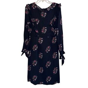 Floral Ruffle Long Sleeve Dress Lightweight Casual Chic‎ Holidays Office FRNCH
